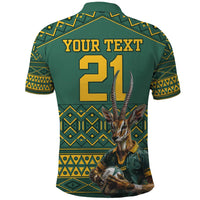 Custom South Africa Rugby Bokke Mascot Polo Shirt With Flag Style - Wonder Print Shop