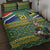 Custom South Africa Rugby Bokke Mascot Quilt Bed Set With Flag Style - Wonder Print Shop