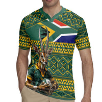 Custom South Africa Rugby Bokke Mascot Rugby Jersey With Flag Style - Wonder Print Shop