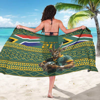 Custom South Africa Rugby Bokke Mascot Sarong With Flag Style - Wonder Print Shop