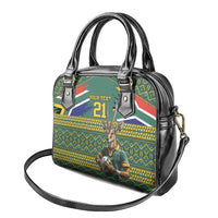 Custom South Africa Rugby Bokke Mascot Shoulder Handbag With Flag Style