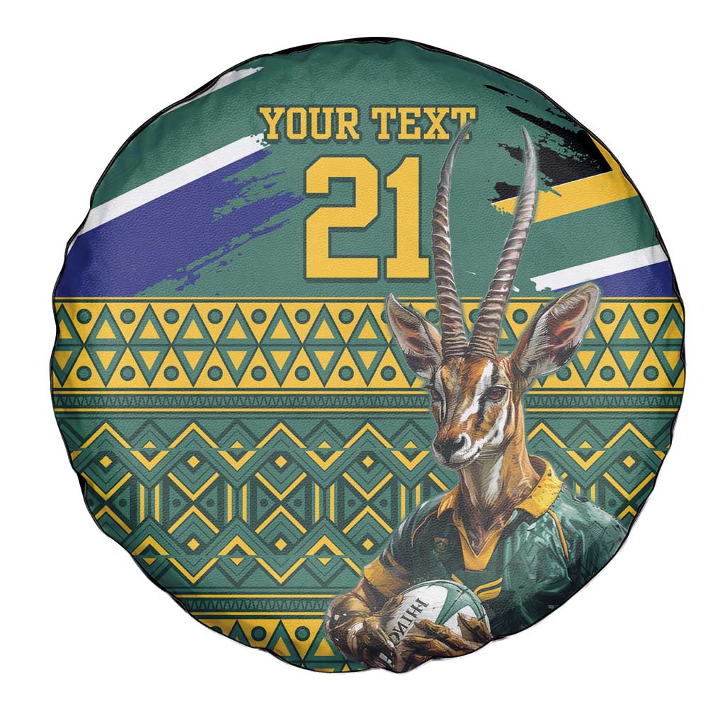 Custom South Africa Rugby Bokke Mascot Spare Tire Cover With Flag Style - Wonder Print Shop