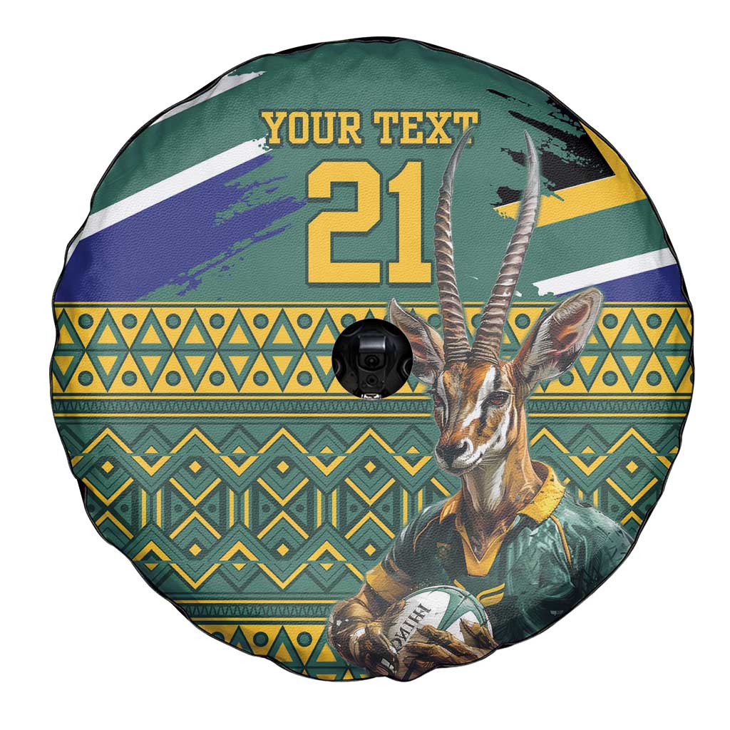 Custom South Africa Rugby Bokke Mascot Spare Tire Cover With Flag Style - Wonder Print Shop