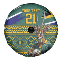 Custom South Africa Rugby Bokke Mascot Spare Tire Cover With Flag Style - Wonder Print Shop