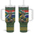Custom South Africa Rugby Bokke Mascot Tumbler With Handle With Flag Style - Wonder Print Shop