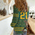 Custom South Africa Rugby Bokke Mascot Women Casual Shirt With Flag Style - Wonder Print Shop