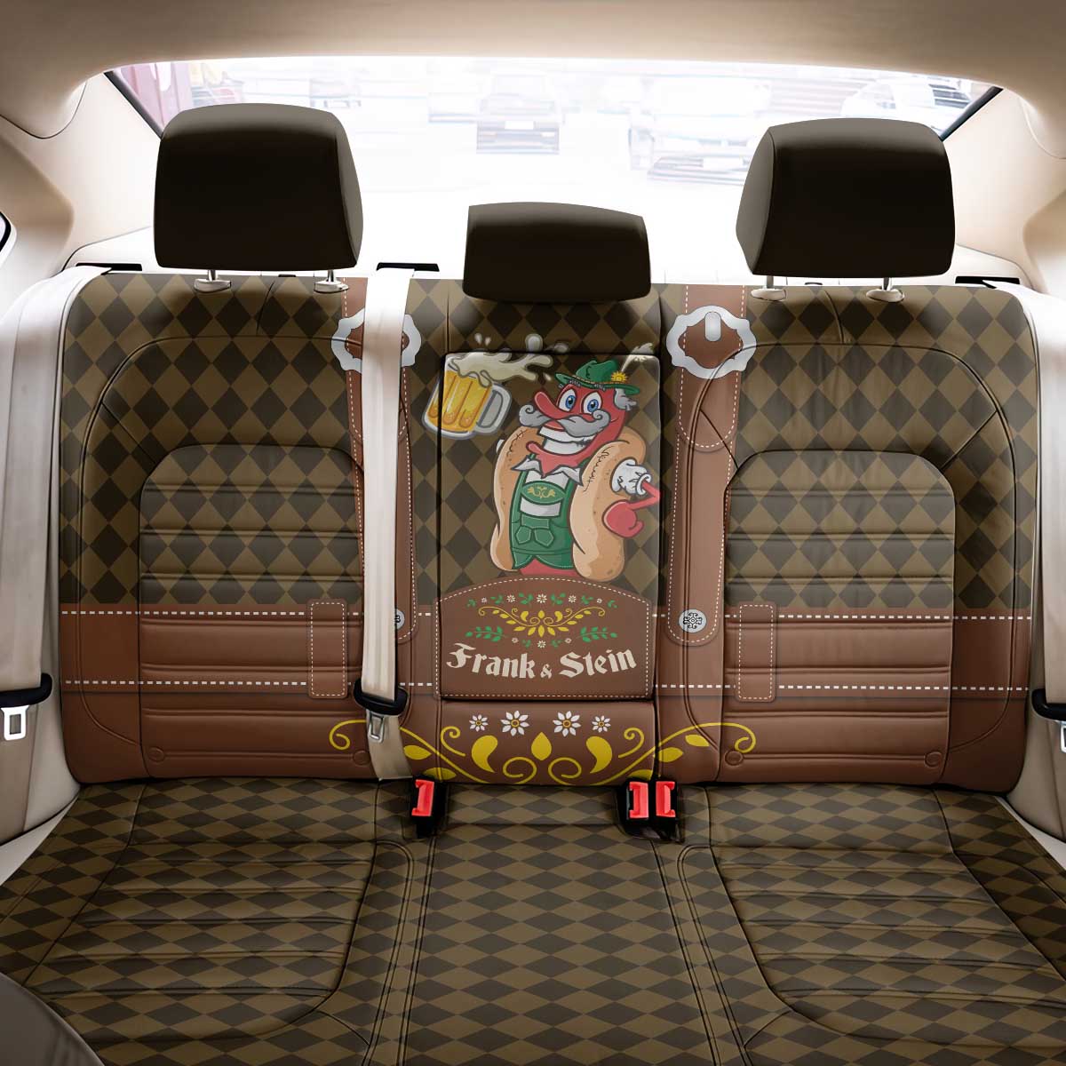 Frank & Stein Oktoberfest Back Car Seat Cover Beer Festival German Bavarian - Wonder Print Shop
