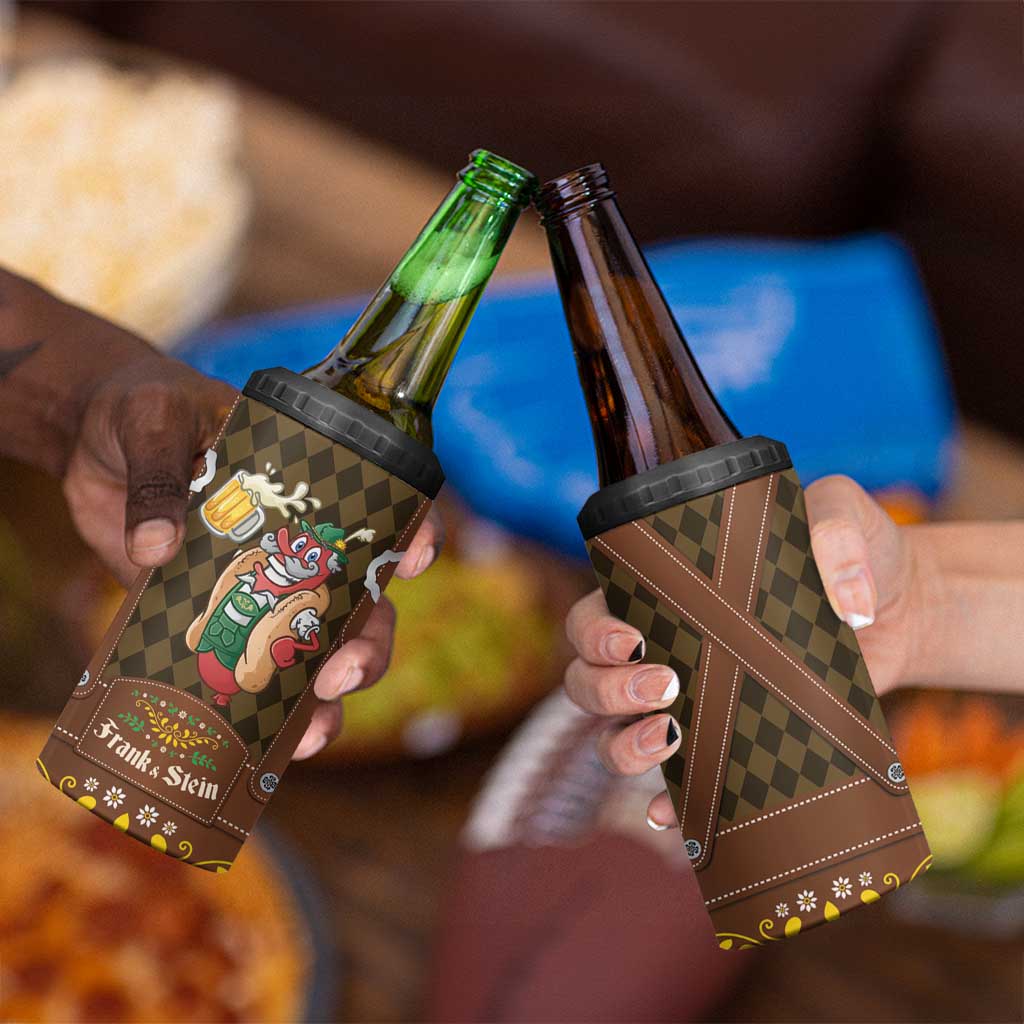 Frank & Stein Oktoberfest 4 in 1 Can Cooler Tumbler Beer Festival German Bavarian - Wonder Print Shop