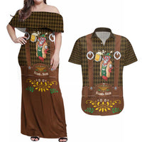 Frank & Stein Oktoberfest Couples Matching Off Shoulder Maxi Dress and Hawaiian Shirt Beer Festival German Bavarian - Wonder Print Shop