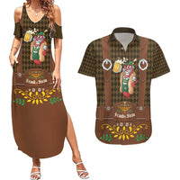 Frank & Stein Oktoberfest Couples Matching Summer Maxi Dress and Hawaiian Shirt Beer Festival German Bavarian - Wonder Print Shop