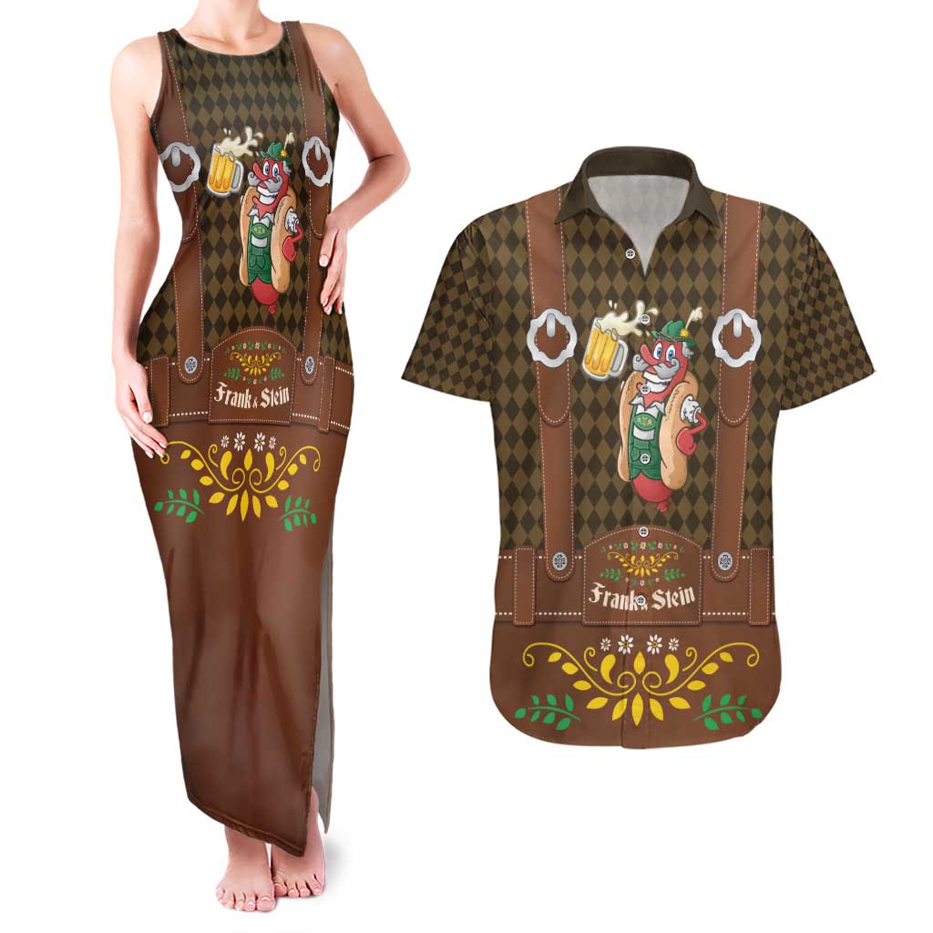 Frank & Stein Oktoberfest Couples Matching Tank Maxi Dress and Hawaiian Shirt Beer Festival German Bavarian - Wonder Print Shop