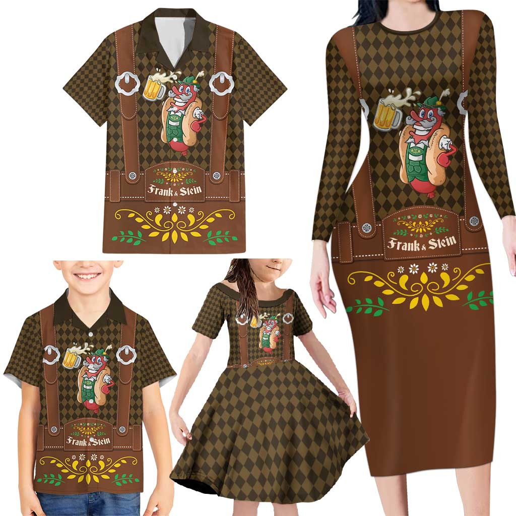 Frank & Stein Oktoberfest Family Matching Long Sleeve Bodycon Dress and Hawaiian Shirt Beer Festival German Bavarian - Wonder Print Shop