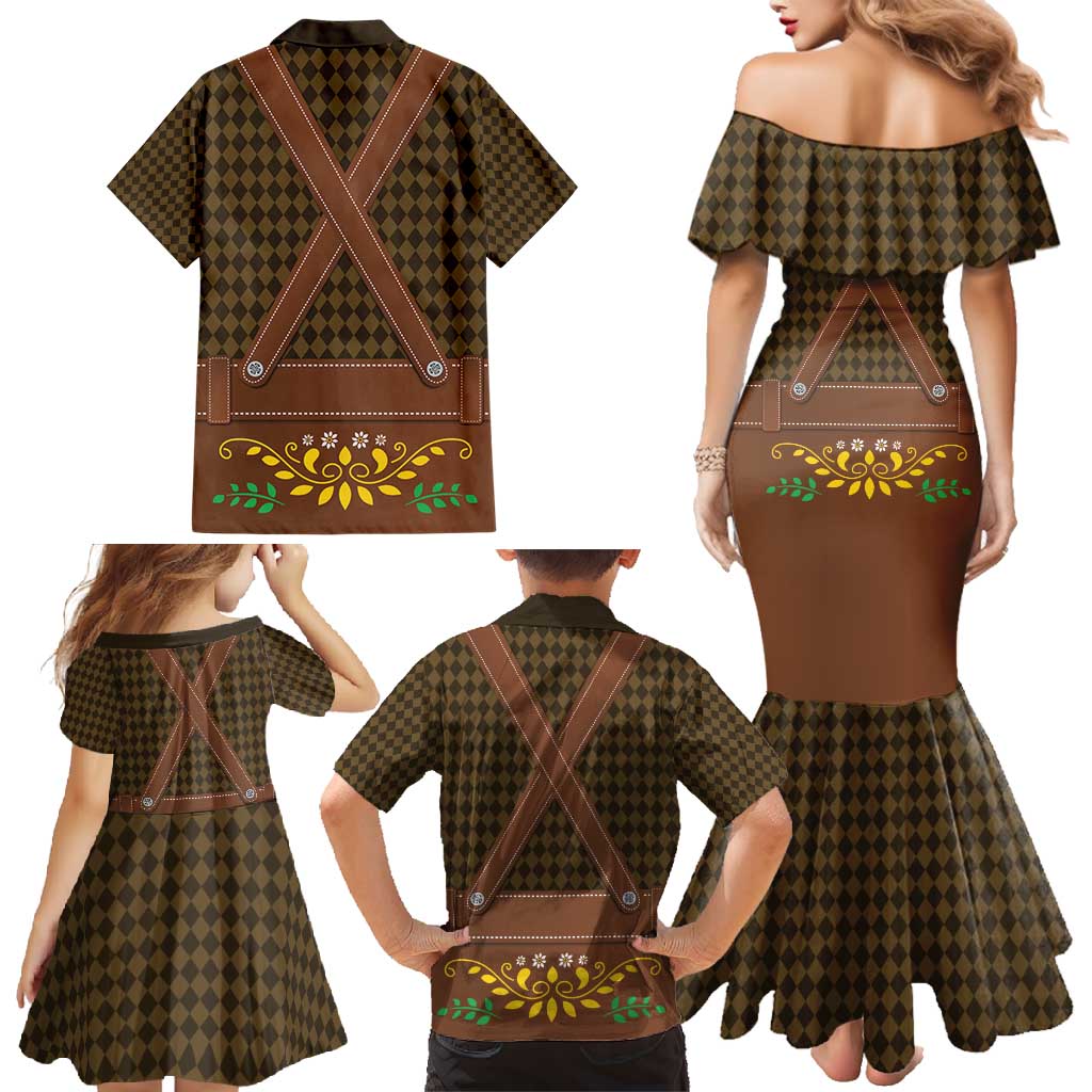 Frank & Stein Oktoberfest Family Matching Mermaid Dress and Hawaiian Shirt Beer Festival German Bavarian - Wonder Print Shop