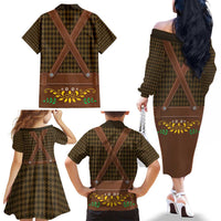 Frank & Stein Oktoberfest Family Matching Off The Shoulder Long Sleeve Dress and Hawaiian Shirt Beer Festival German Bavarian - Wonder Print Shop