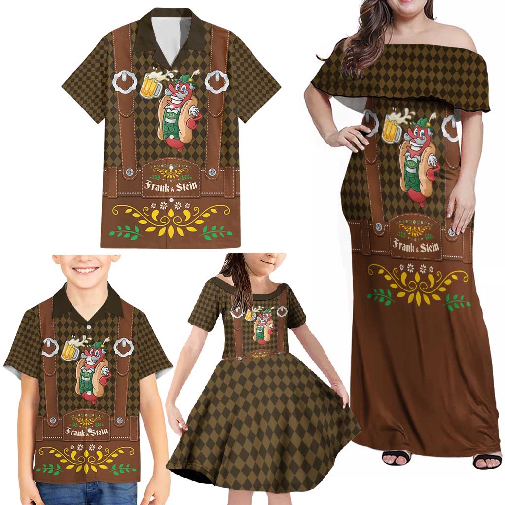 Frank & Stein Oktoberfest Family Matching Off Shoulder Maxi Dress and Hawaiian Shirt Beer Festival German Bavarian - Wonder Print Shop