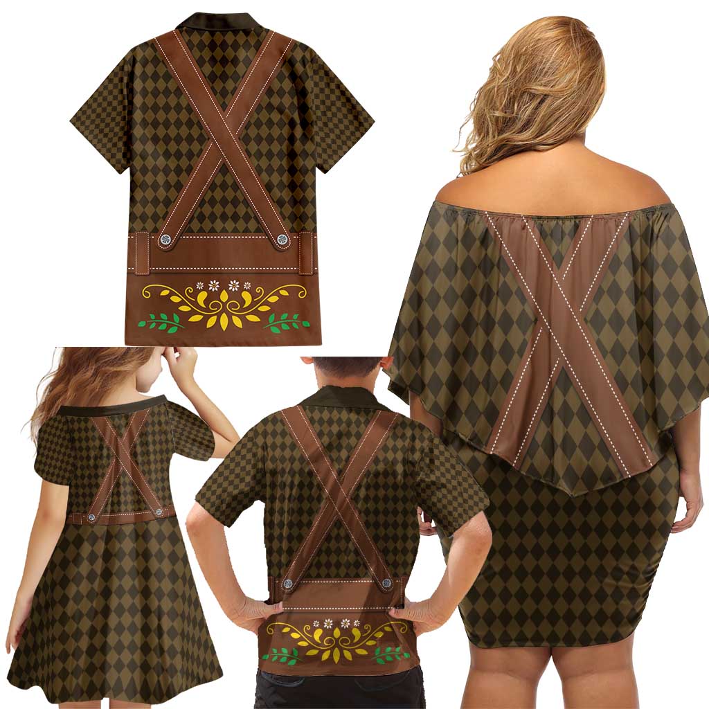 Frank & Stein Oktoberfest Family Matching Off Shoulder Short Dress and Hawaiian Shirt Beer Festival German Bavarian - Wonder Print Shop