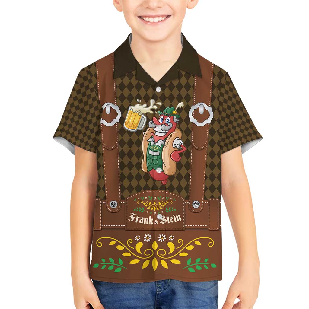 Frank & Stein Oktoberfest Family Matching Off Shoulder Short Dress and Hawaiian Shirt Beer Festival German Bavarian - Wonder Print Shop