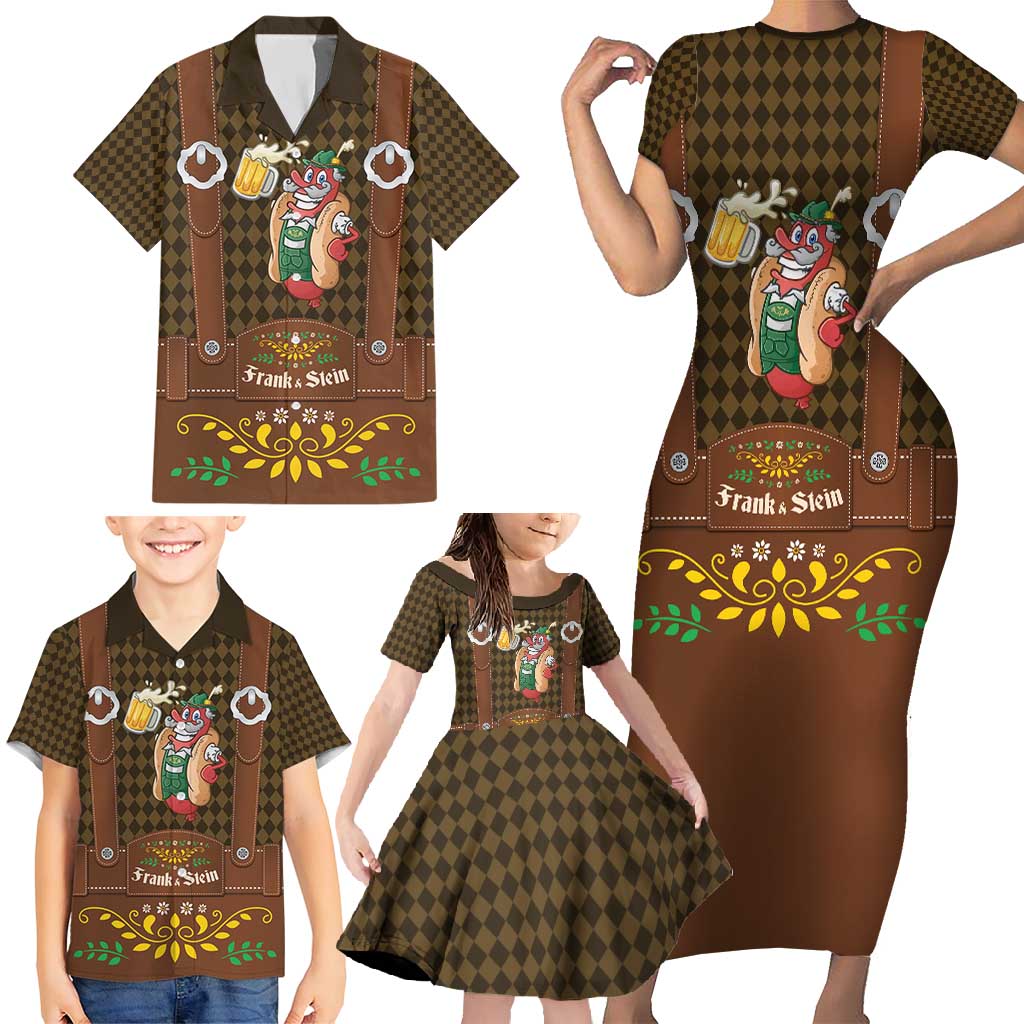 Frank & Stein Oktoberfest Family Matching Short Sleeve Bodycon Dress and Hawaiian Shirt Beer Festival German Bavarian - Wonder Print Shop