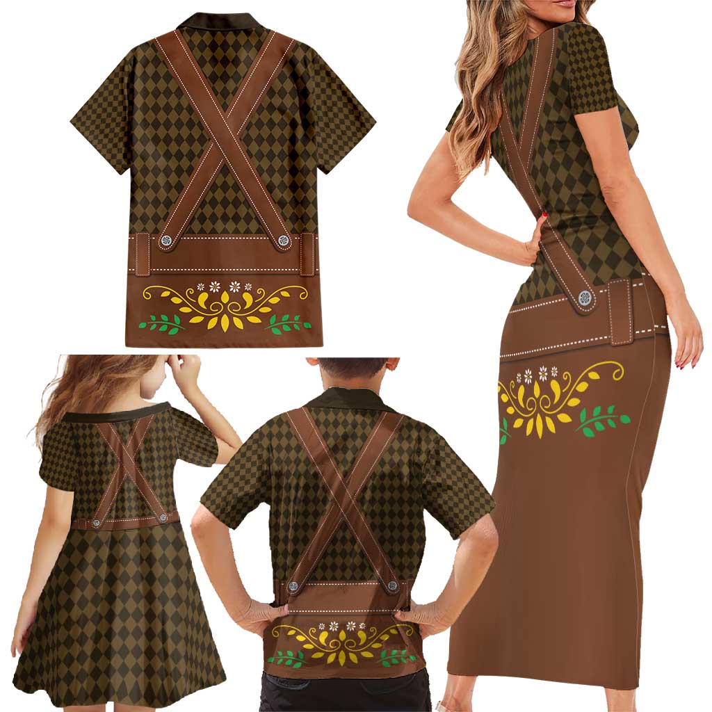 Frank & Stein Oktoberfest Family Matching Short Sleeve Bodycon Dress and Hawaiian Shirt Beer Festival German Bavarian - Wonder Print Shop