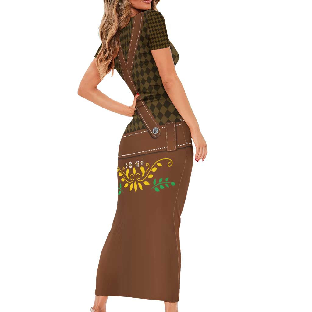 Frank & Stein Oktoberfest Family Matching Short Sleeve Bodycon Dress and Hawaiian Shirt Beer Festival German Bavarian - Wonder Print Shop