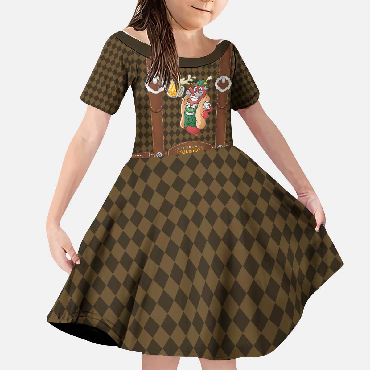 Frank & Stein Oktoberfest Kid Short Sleeve Dress Beer Festival German Bavarian - Wonder Print Shop