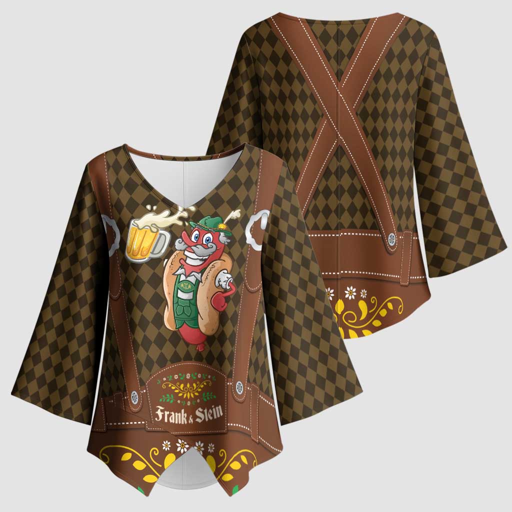 Frank & Stein Oktoberfest Kimono Sleeve Blouse Beer Festival German Bavarian - Wonder Print Shop