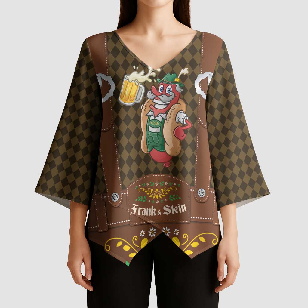 Frank & Stein Oktoberfest Kimono Sleeve Blouse Beer Festival German Bavarian - Wonder Print Shop
