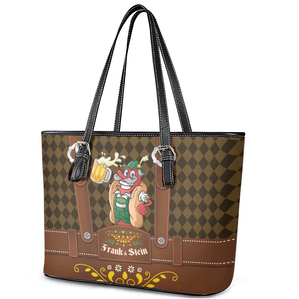 Frank & Stein Oktoberfest Leather Tote Bag Beer Festival German Bavarian - Wonder Print Shop