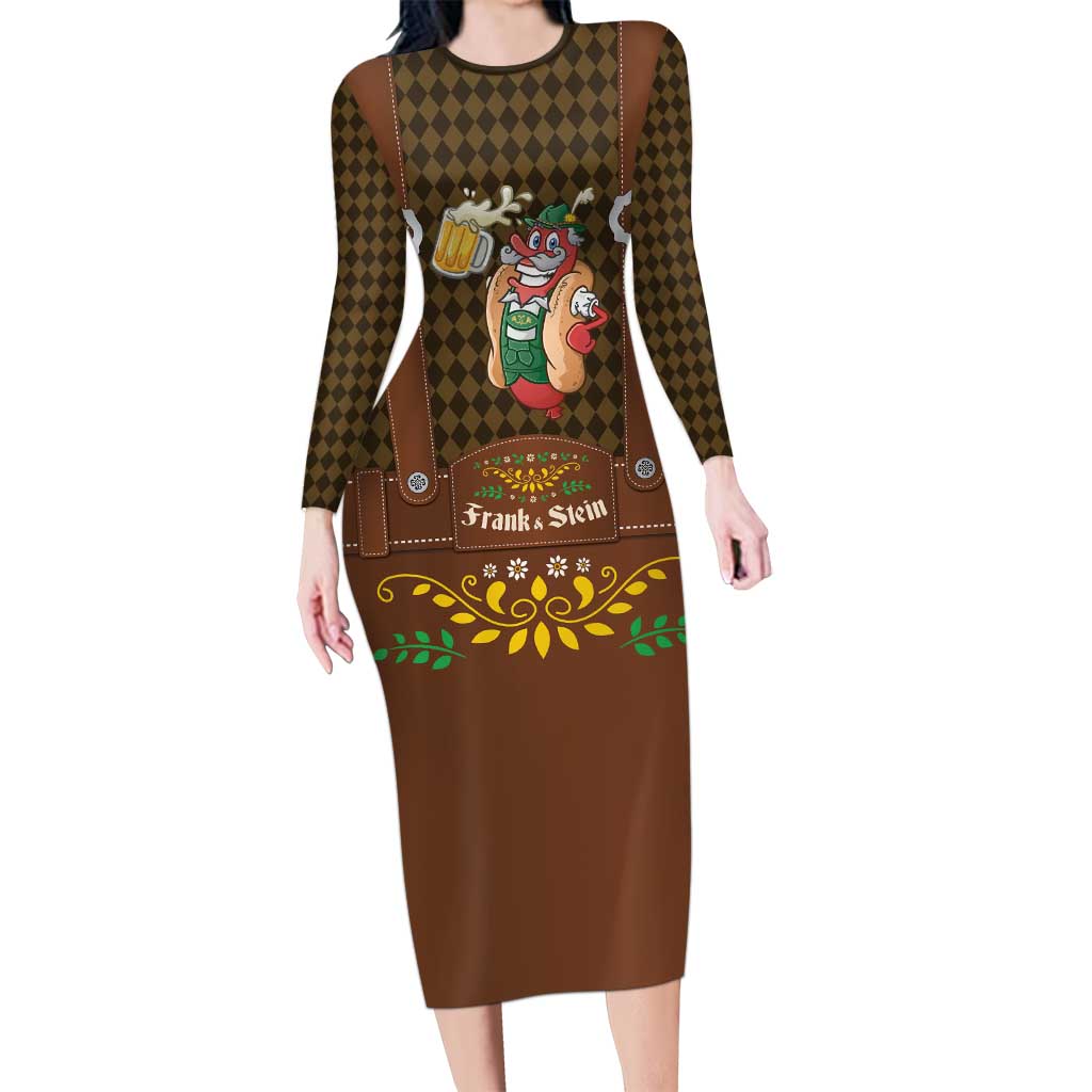 Frank & Stein Oktoberfest Long Sleeve Bodycon Dress Beer Festival German Bavarian - Wonder Print Shop