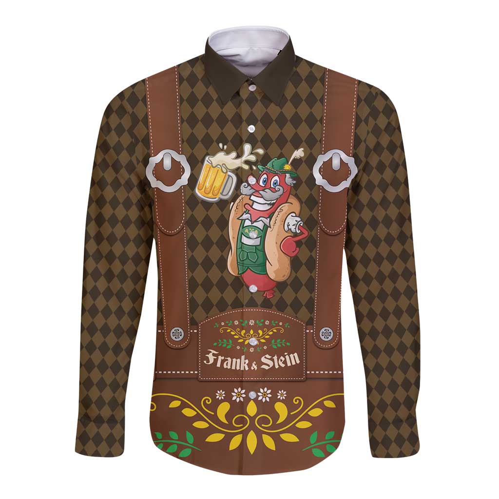 Frank & Stein Oktoberfest Long Sleeve Button Shirt Beer Festival German Bavarian - Wonder Print Shop