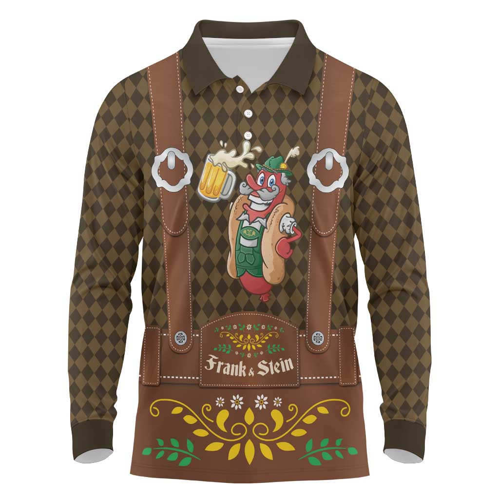 Frank & Stein Oktoberfest Long Sleeve Polo Shirt Beer Festival German Bavarian - Wonder Print Shop