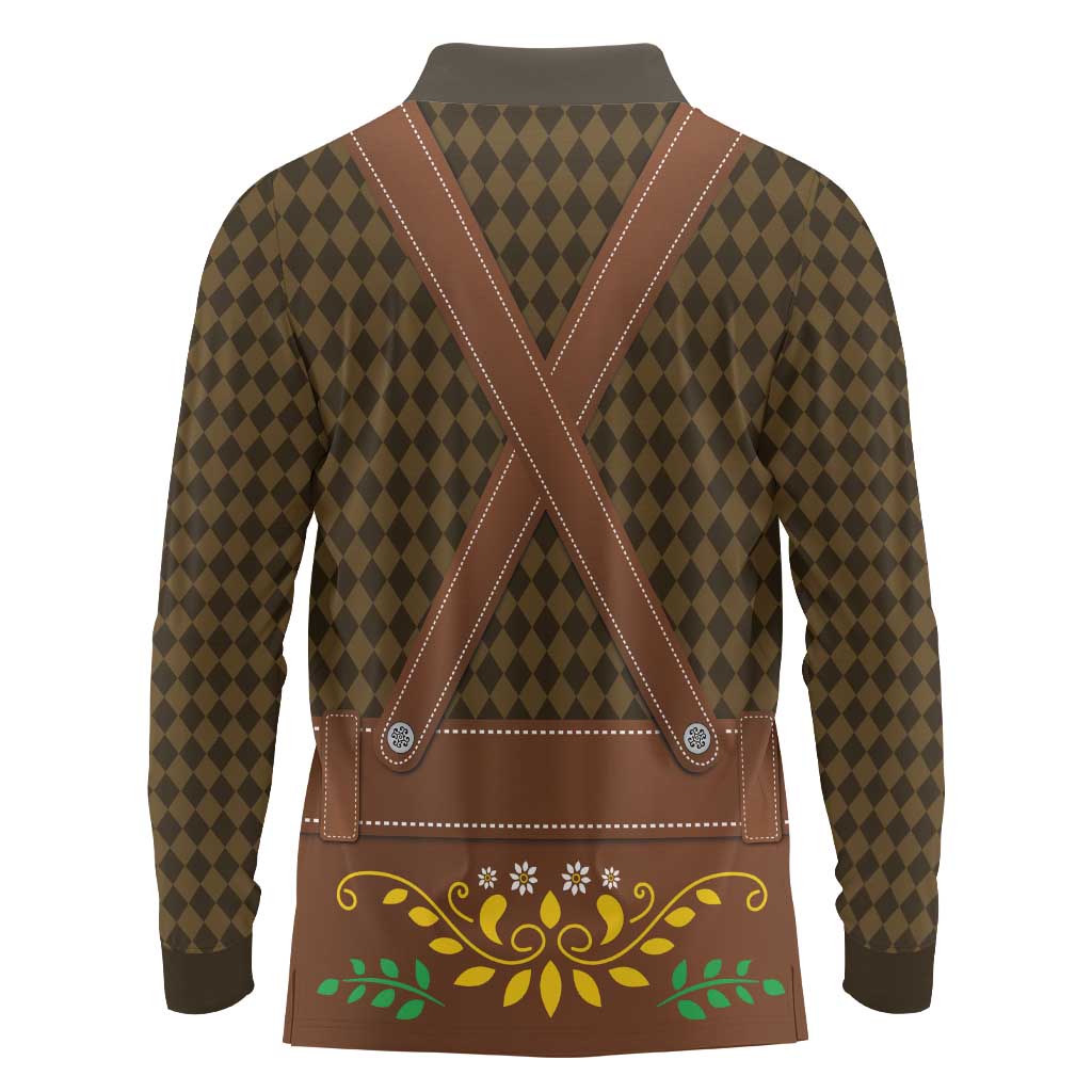 Frank & Stein Oktoberfest Long Sleeve Polo Shirt Beer Festival German Bavarian - Wonder Print Shop