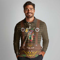 Frank & Stein Oktoberfest Long Sleeve Polo Shirt Beer Festival German Bavarian - Wonder Print Shop