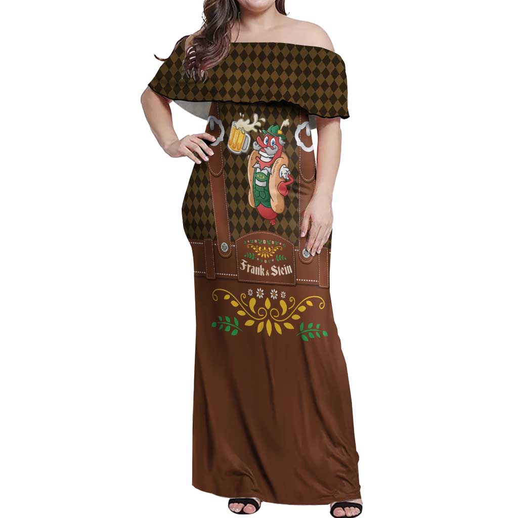 Frank & Stein Oktoberfest Off Shoulder Maxi Dress Beer Festival German Bavarian - Wonder Print Shop