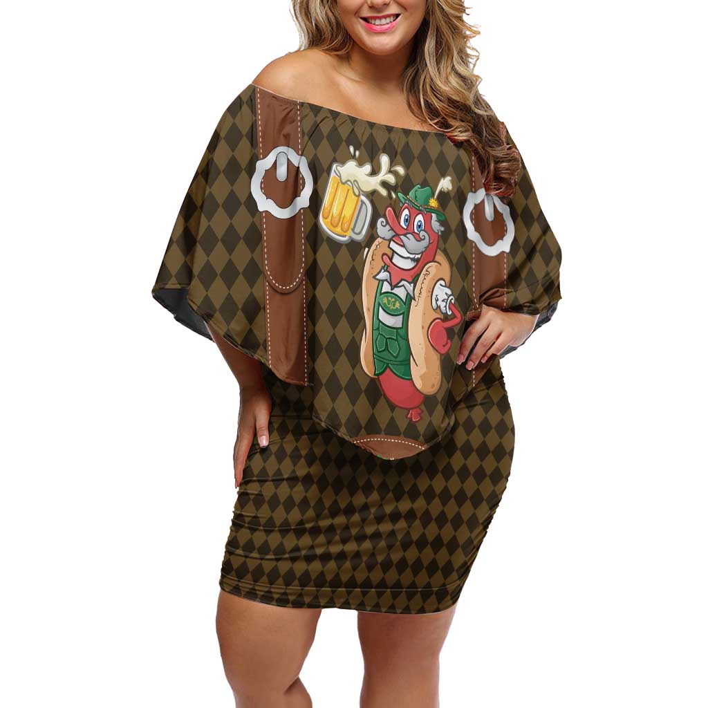 Frank & Stein Oktoberfest Off Shoulder Short Dress Beer Festival German Bavarian - Wonder Print Shop