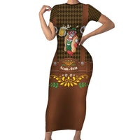 Frank & Stein Oktoberfest Short Sleeve Bodycon Dress Beer Festival German Bavarian - Wonder Print Shop