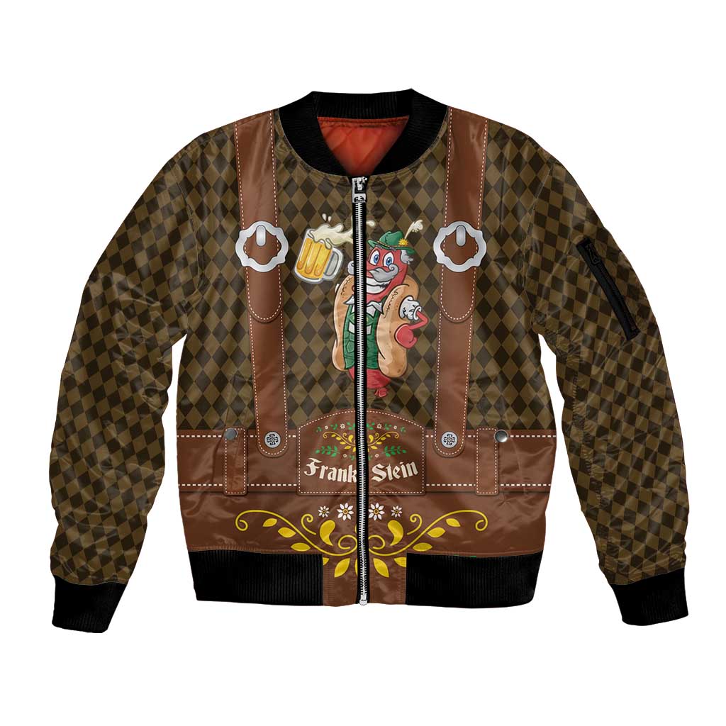 Frank & Stein Oktoberfest Sleeve Zip Bomber Jacket Beer Festival German Bavarian - Wonder Print Shop