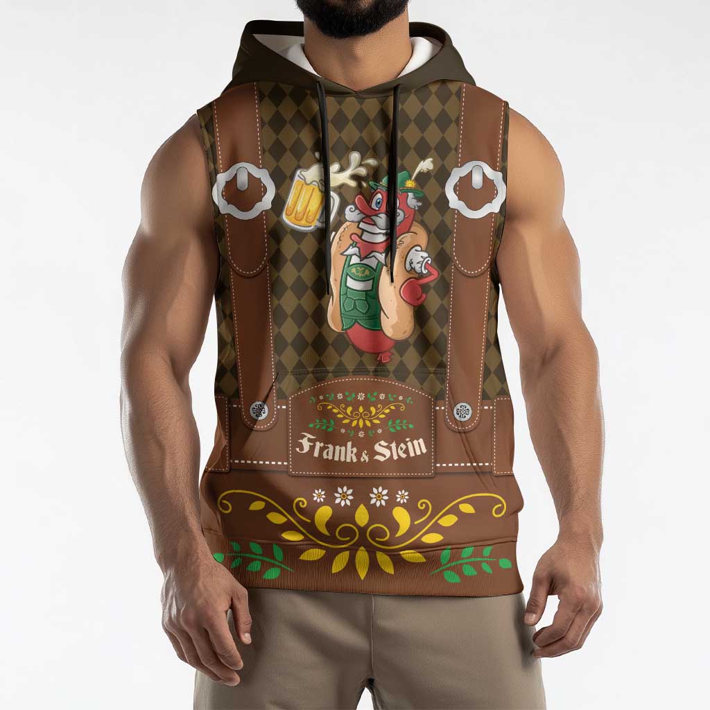 Frank & Stein Oktoberfest Sleeveless Hoodie Beer Festival German Bavarian - Wonder Print Shop
