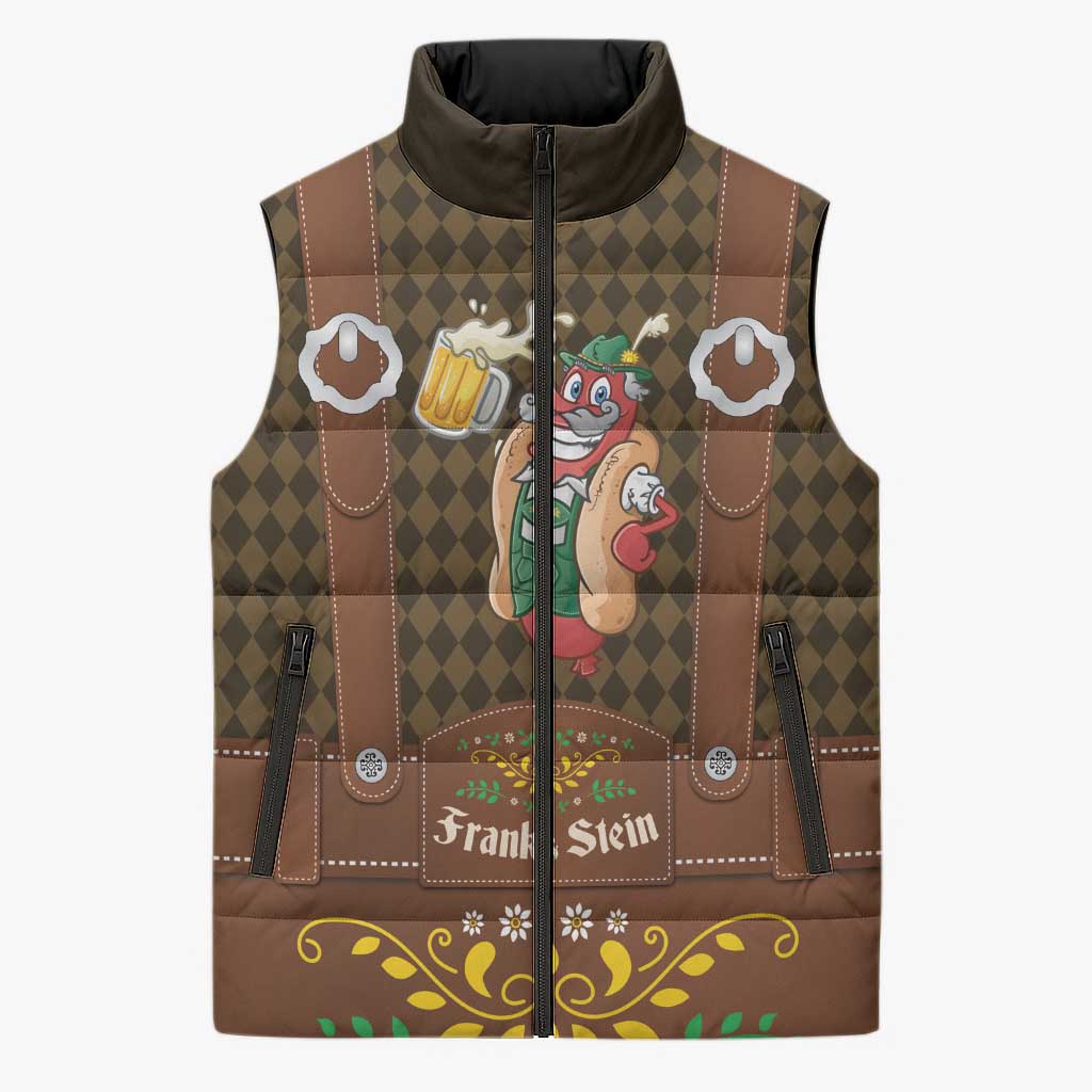 Frank & Stein Oktoberfest Sleeveless Puffer Jacket Beer Festival German Bavarian - Wonder Print Shop