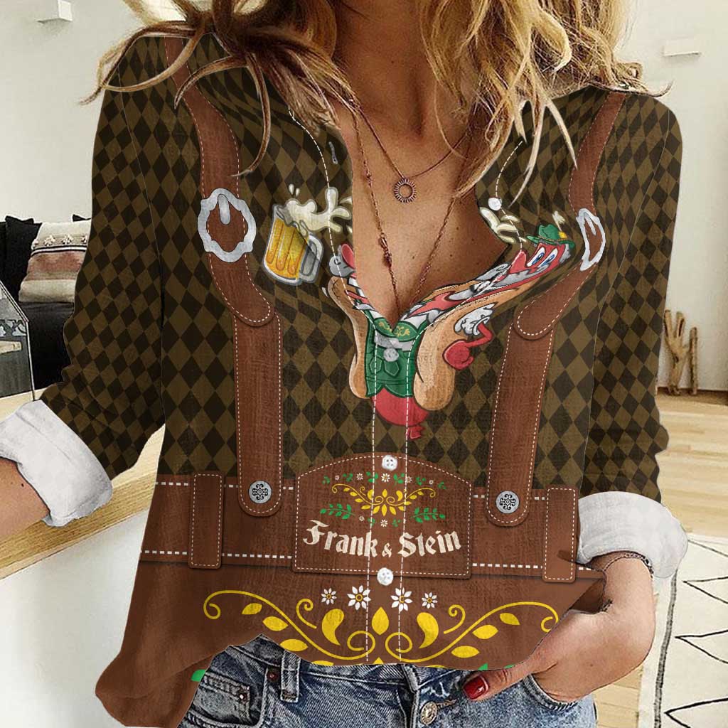 Frank & Stein Oktoberfest Women Casual Shirt Beer Festival German Bavarian - Wonder Print Shop