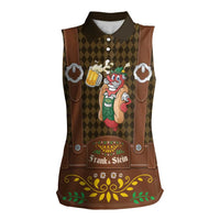 Frank & Stein Oktoberfest Women Sleeveless Polo Shirt Beer Festival German Bavarian - Wonder Print Shop