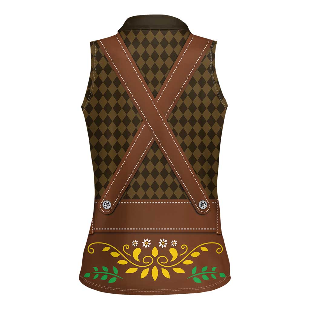 Frank & Stein Oktoberfest Women Sleeveless Polo Shirt Beer Festival German Bavarian - Wonder Print Shop