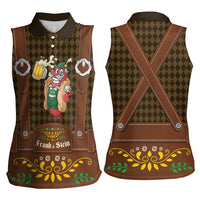 Frank & Stein Oktoberfest Women Sleeveless Polo Shirt Beer Festival German Bavarian - Wonder Print Shop