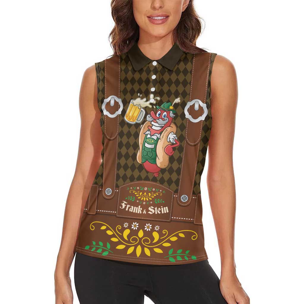 Frank & Stein Oktoberfest Women Sleeveless Polo Shirt Beer Festival German Bavarian - Wonder Print Shop