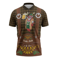 Frank & Stein Oktoberfest Zipper Polo Shirt Beer Festival German Bavarian - Wonder Print Shop