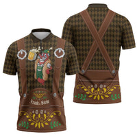 Frank & Stein Oktoberfest Zipper Polo Shirt Beer Festival German Bavarian - Wonder Print Shop