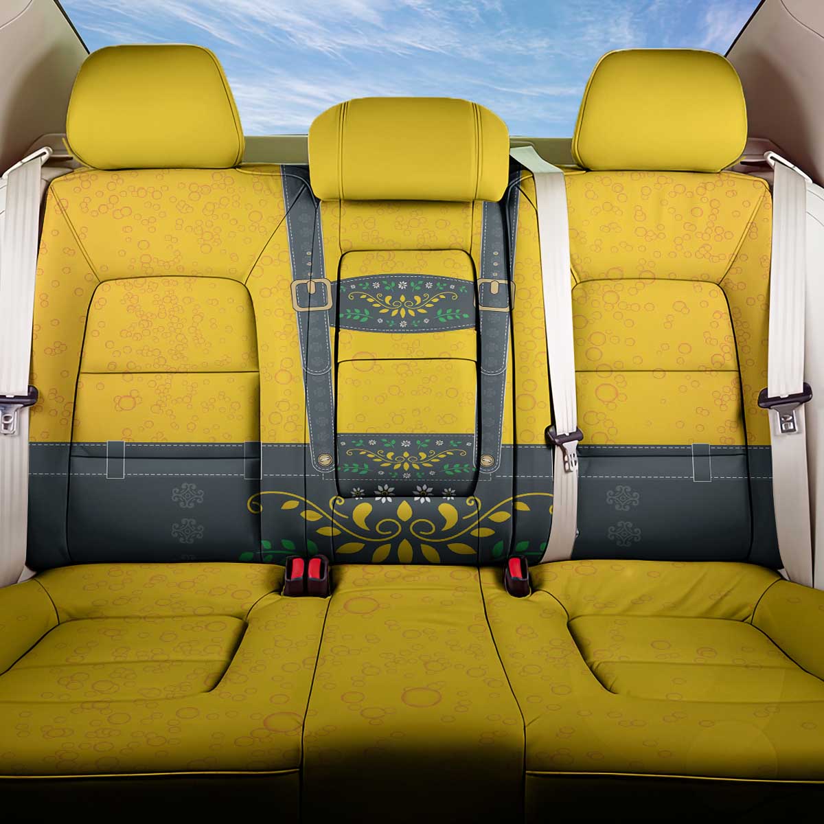 Lederhosen Oktoberfest Back Car Seat Cover Bavarian Beer Time - Wonder Print Shop