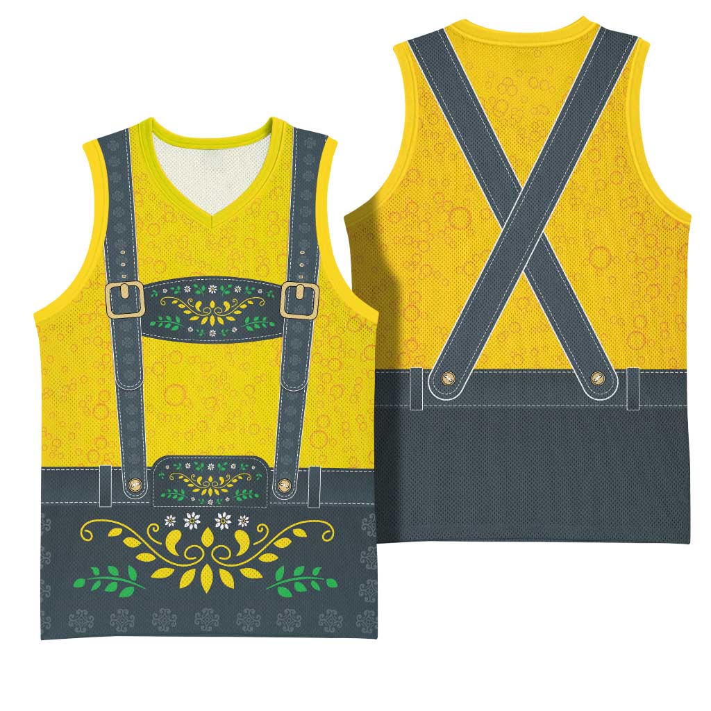 Lederhosen Oktoberfest Basketball Jersey Bavarian Beer Time - Wonder Print Shop