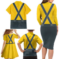 Lederhosen Oktoberfest Family Matching Long Sleeve Bodycon Dress and Hawaiian Shirt Bavarian Beer Time - Wonder Print Shop