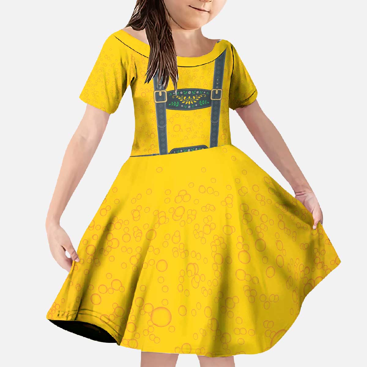 Lederhosen Oktoberfest Family Matching Off The Shoulder Long Sleeve Dress and Hawaiian Shirt Bavarian Beer Time - Wonder Print Shop